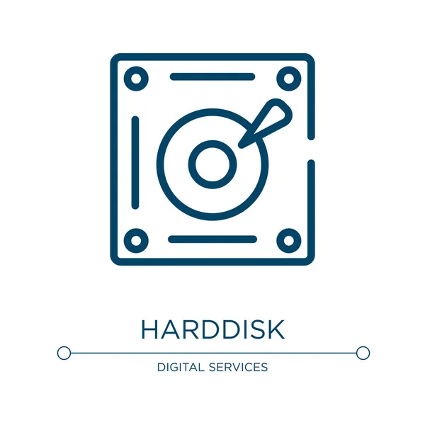 Harddisk Icon Linear Vector Illustration Big Data Collection Outline Harddisk — Stock Vector