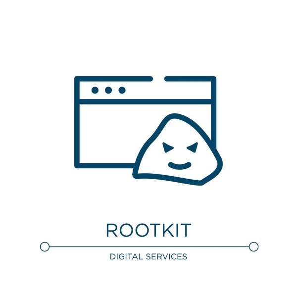 Rootkit Symbol Lineare Vektorillustration Aus Der Sammlung Von Cyber Verbrechen — Stockvektor