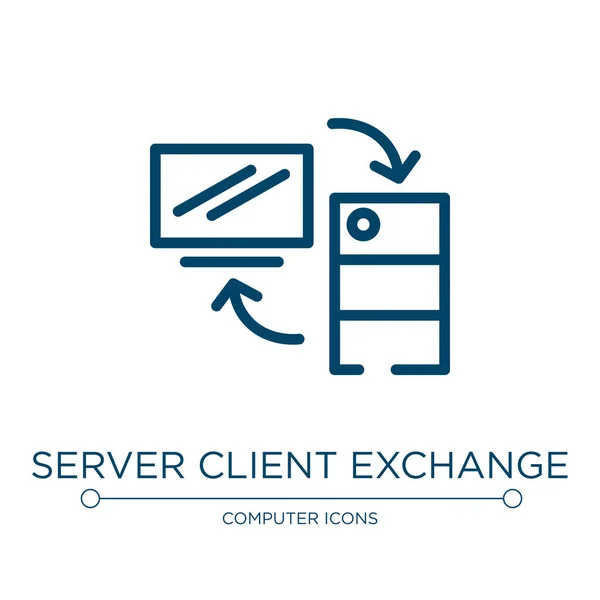 Server Client Austausch Symbol Lineare Vektorillustration Aus Der Computer Und — Stockvektor