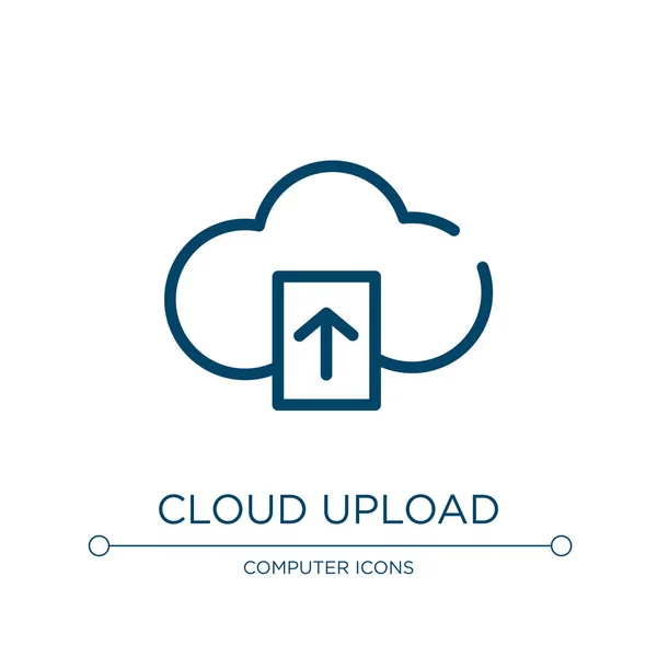 Cloud Upload Symbol Lineare Vektordarstellung Aus Der Cloud Computing Sammlung — Stockvektor