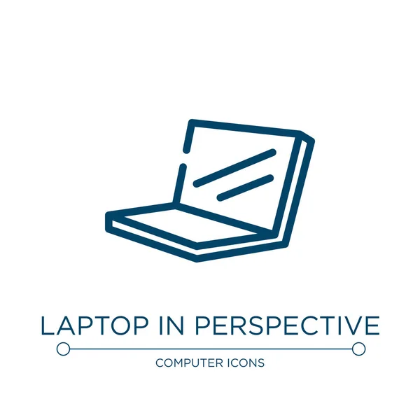 Laptop Perspectiva Ícone Ilustração Vetorial Linear Coleção Tela Moderna Delinear —  Vetores de Stock
