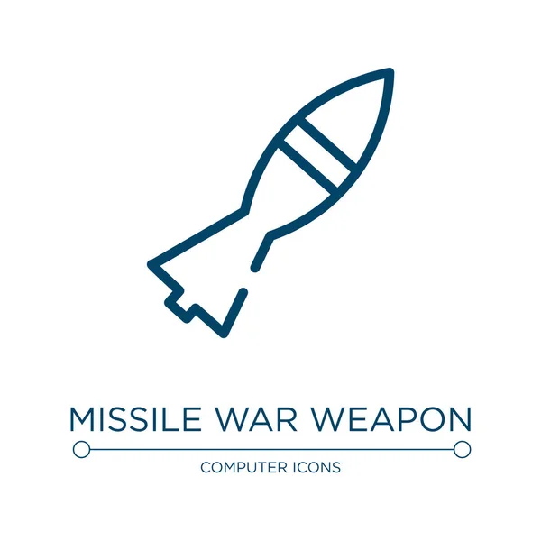 Raketenkriegsikone Lineare Vektorillustration Aus Der Computer Und Mediensammlung Umriss Raketenkriegswaffen — Stockvektor