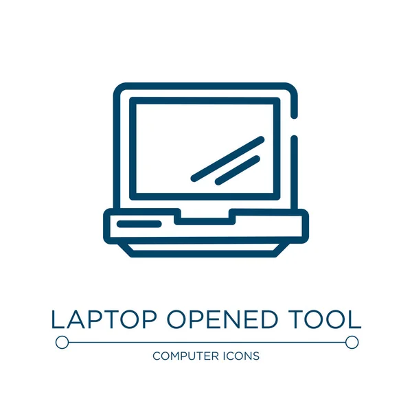 Laptop Ícone Ferramenta Aberta Ilustração Vetorial Linear Coleção Tela Moderna —  Vetores de Stock