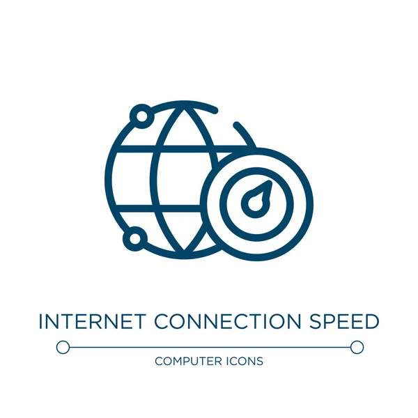 Internet Connection Speed Icon Linear Vector Illustration Cloud Computing Collection — Stock Vector