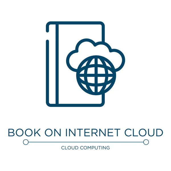 Book Internet Cloud Icon Linear Vector Illustration Cloud Computing Collection — Stock Vector