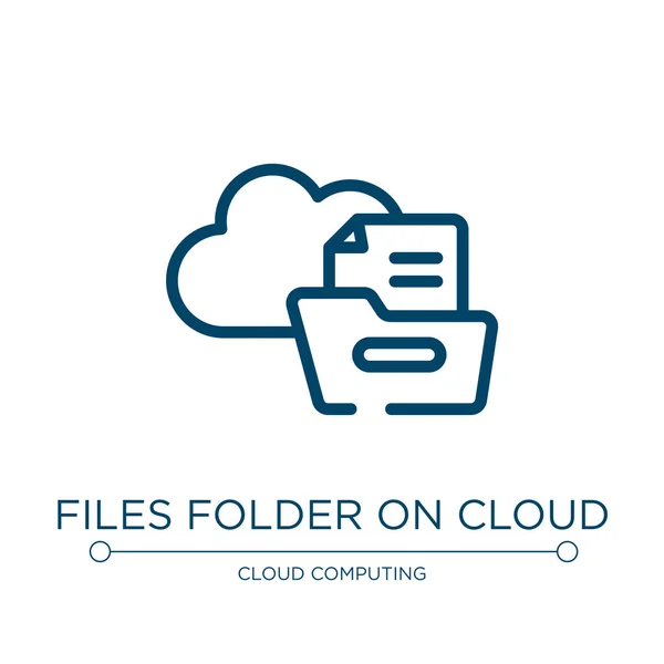 Ordner Dateien Auf Cloud Symbol Lineare Vektordarstellung Aus Der Cloud — Stockvektor