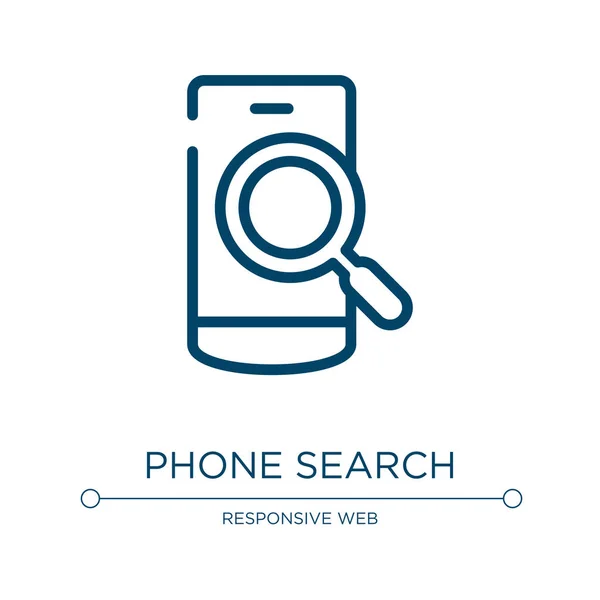 Icône Recherche Téléphone Illustration Vectorielle Linéaire Collection Web Responsive Décrivez — Image vectorielle