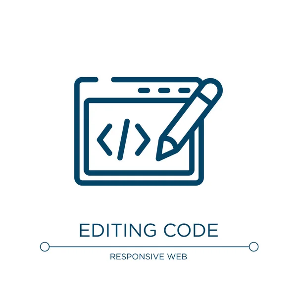 Codepictogram Bewerken Lineaire Vector Illustratie Uit Programmeerlijn Ambachtelijke Collectie Overzicht — Stockvector