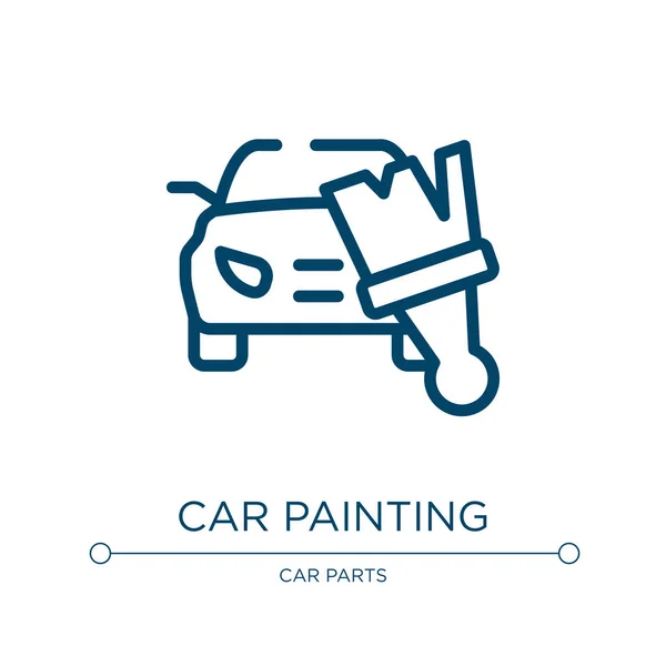 Ikona Malowania Samochodów Liniowa Ilustracja Wektora Kolekcji Naprawy Samochodów Zarys — Wektor stockowy