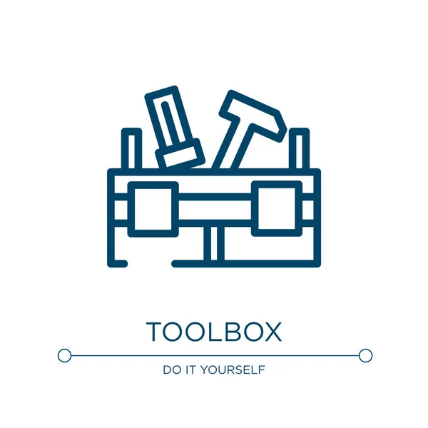 Ícone Caixa Ferramentas Ilustração Vetorial Linear Fazê Você Mesmo Coleção —  Vetores de Stock