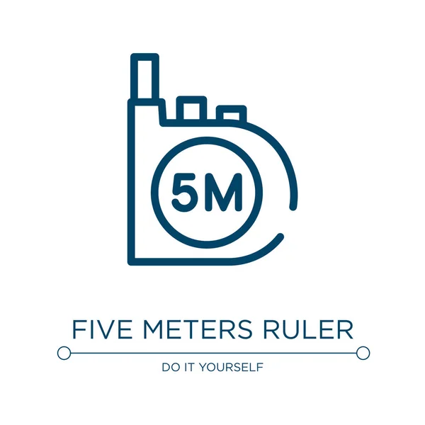 Fünf Meter Lineal Symbol Lineare Vektorillustration Aus Der Constructicons Sammlung — Stockvektor