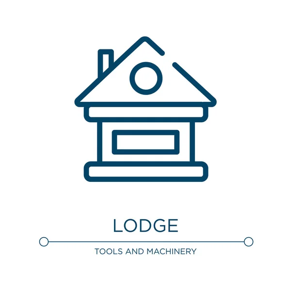 Logikon Linjär Vektor Illustration Från Konstruktion Samling Disposition Lodge Ikon — Stock vektor