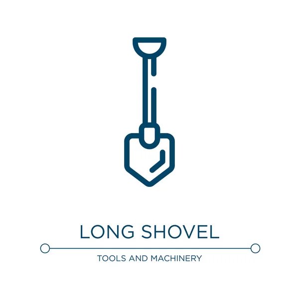 Long Shovel Icon Linear Vector Illustration Tools Machinery Collection Outline — Stock Vector