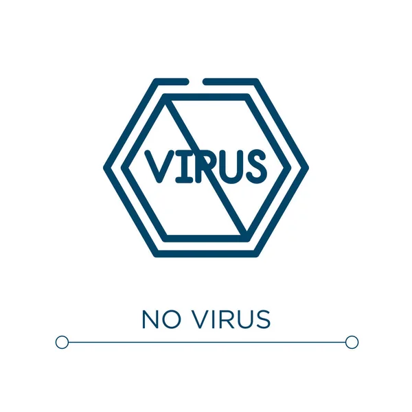 Kein Virus Symbol Lineare Vektordarstellung Umreißen Sie Keinen Virus Icon — Stockvektor