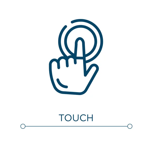 Touch Icon Linear Vector Illustration Outline Touch Icon Vector Thin — Stock Vector