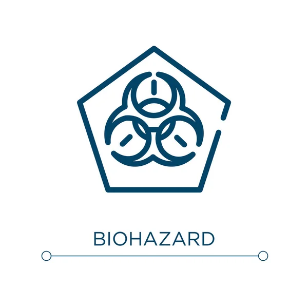 Biohazard Symbol Lineare Vektordarstellung Umriss Biohazard Icon Vektor Thin Line — Stockvektor