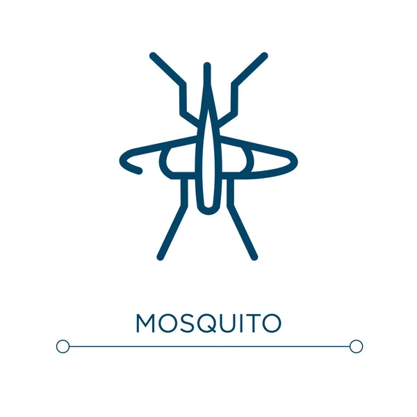 Ícone Mosquito Ilustração Vetorial Linear Esboço Mosquito Ícone Vetor Símbolo — Vetor de Stock