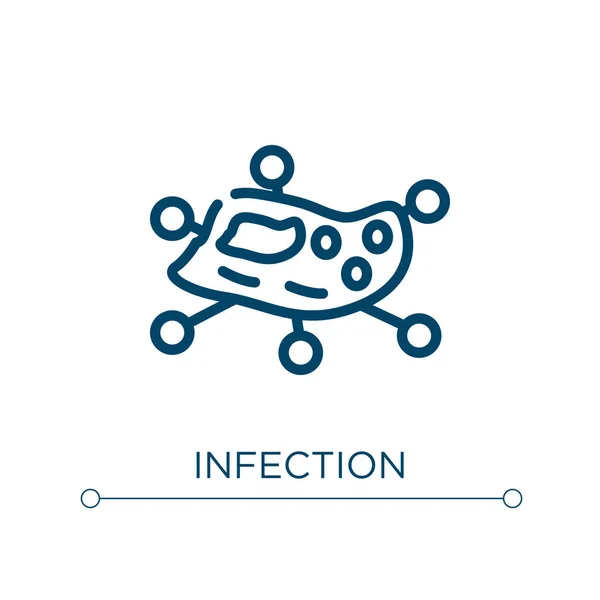 Ícone Infecção Ilustração Vetorial Linear Esboço Vetor Ícone Infecção Símbolo — Vetor de Stock