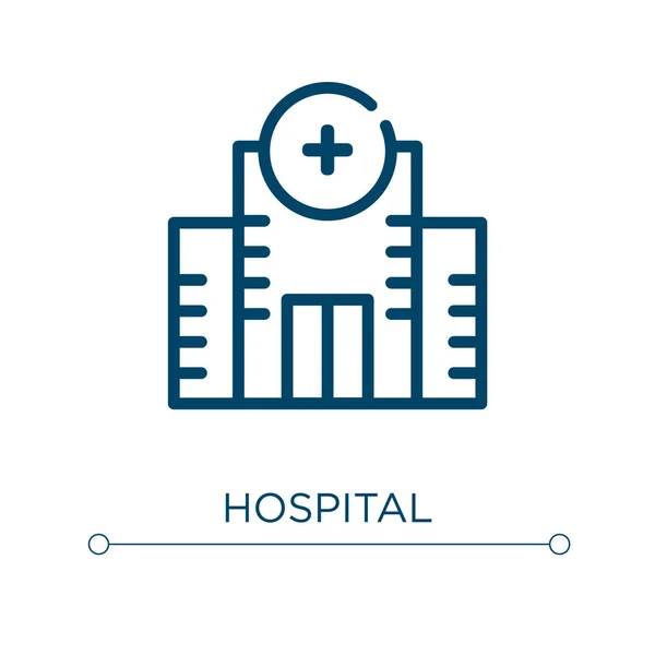 Kórházi Ikon Lineáris Vektor Illusztráció Kórház Ikonvektora Vékony Vonal Szimbólum — Stock Vector