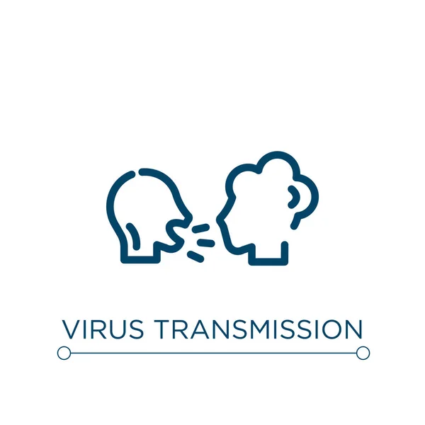 Symbol Für Virenübertragung Lineare Vektordarstellung Umriss Virenübertragungssymbolvektor Thin Line Symbol — Stockvektor