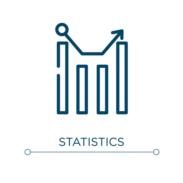 Ícone Estatísticas Ilustração Vetorial Linear Esboço Estatística Ícone Vetor Símbolo — Vetor de Stock