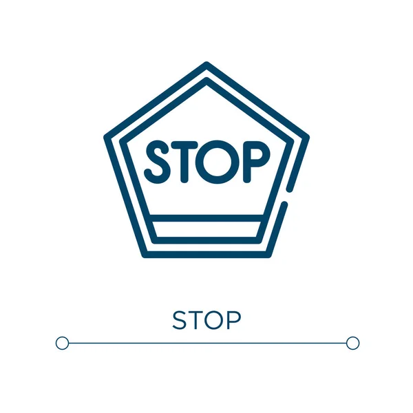 Stopp Symbol Lineare Vektordarstellung Umriss Stop Symbol Vektor Thin Line — Stockvektor