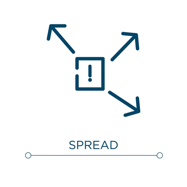 Diffondi Icona Illustrazione Vettoriale Lineare Descrivere Vettore Icona Diffusione Simbolo — Vettoriale Stock