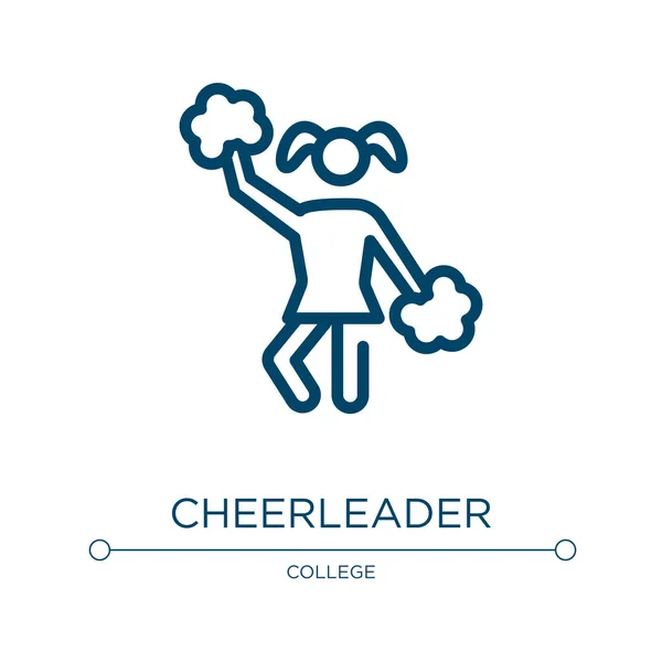 Icona Della Cheerleader Illustrazione Vettoriale Lineare Della Collezione Universitaria Descrivere — Vettoriale Stock