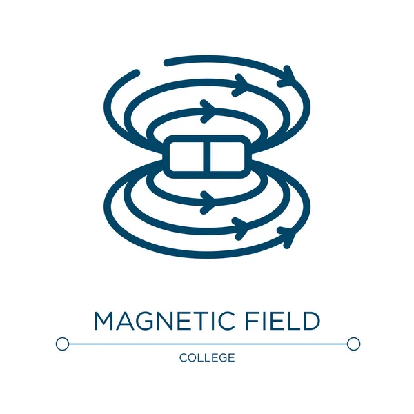 Magnetfeld Symbol Lineare Vektorillustration Aus Der Physiksammlung Umriss Des Magnetfeldsymbolvektors — Stockvektor