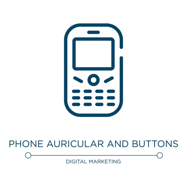 Phone Auricular Buttons Icon Linear Vector Illustration Mobile Phones Collection — Stock Vector