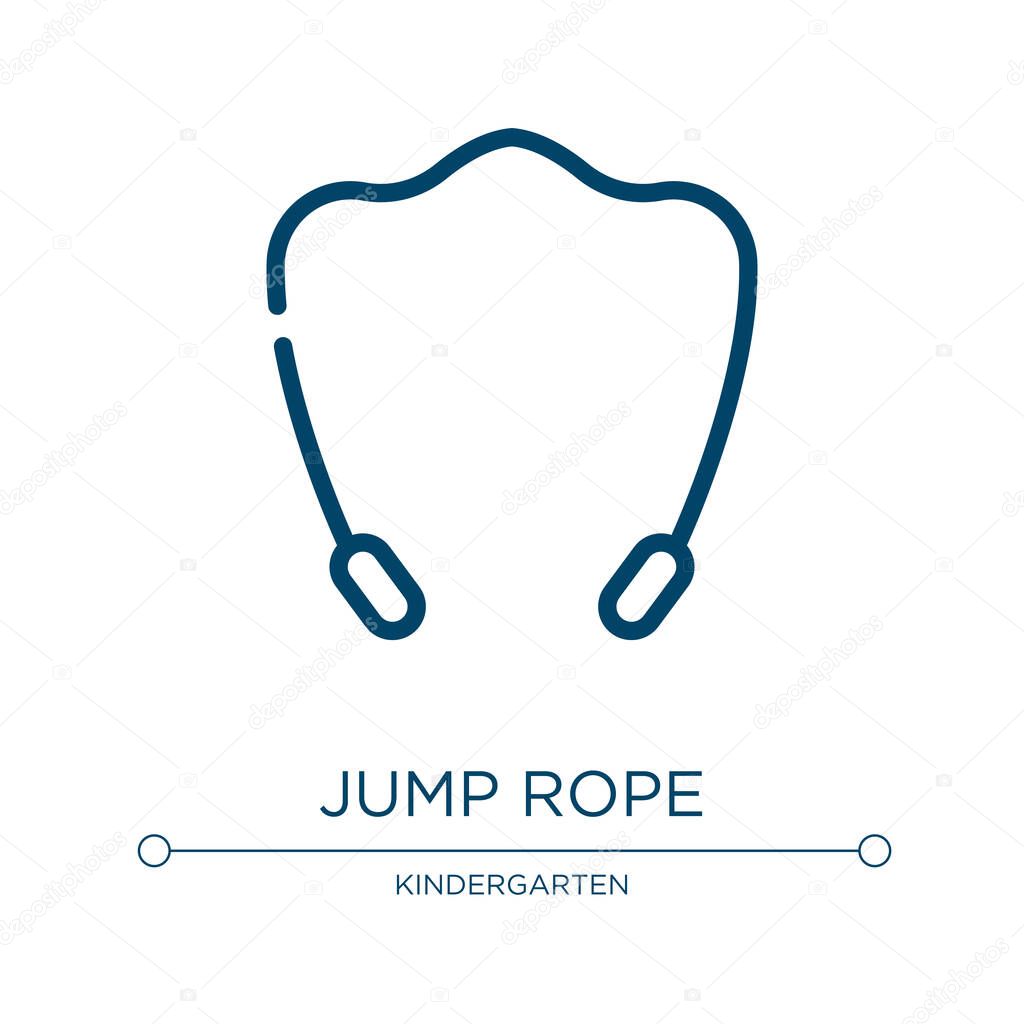 Saltar icono de la cuerda. Ilustración lineal vectorial de la colección ...