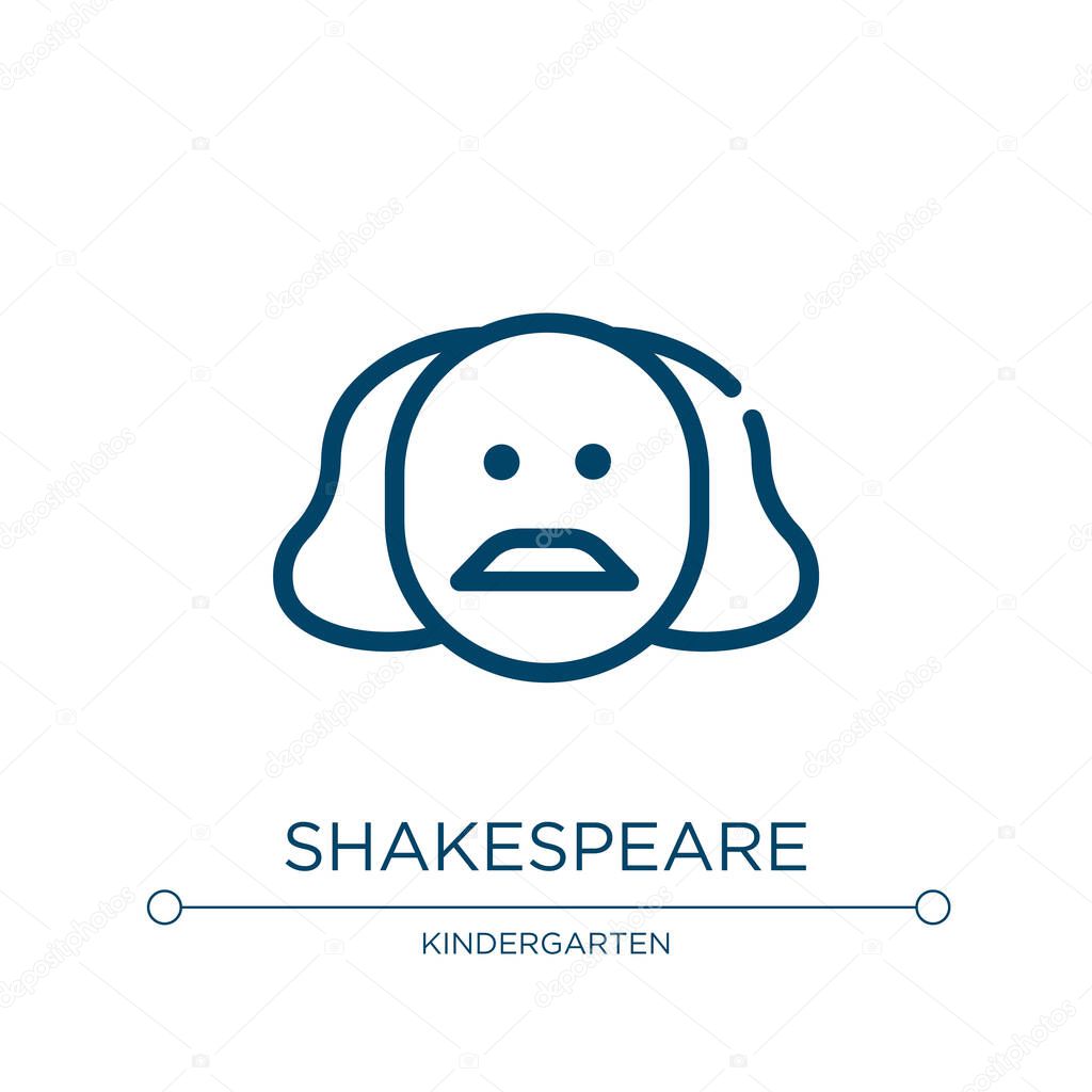 Shakespeare icon. Linear vector illustration from literature collection. Outline shakespeare icon vector. Thin line symbol for use on web and mobile apps, logo, print media.