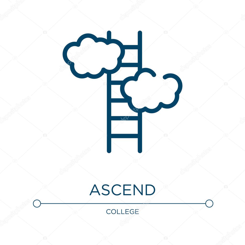 Ascender icono. Ilustración lineal vectorial de la colección de