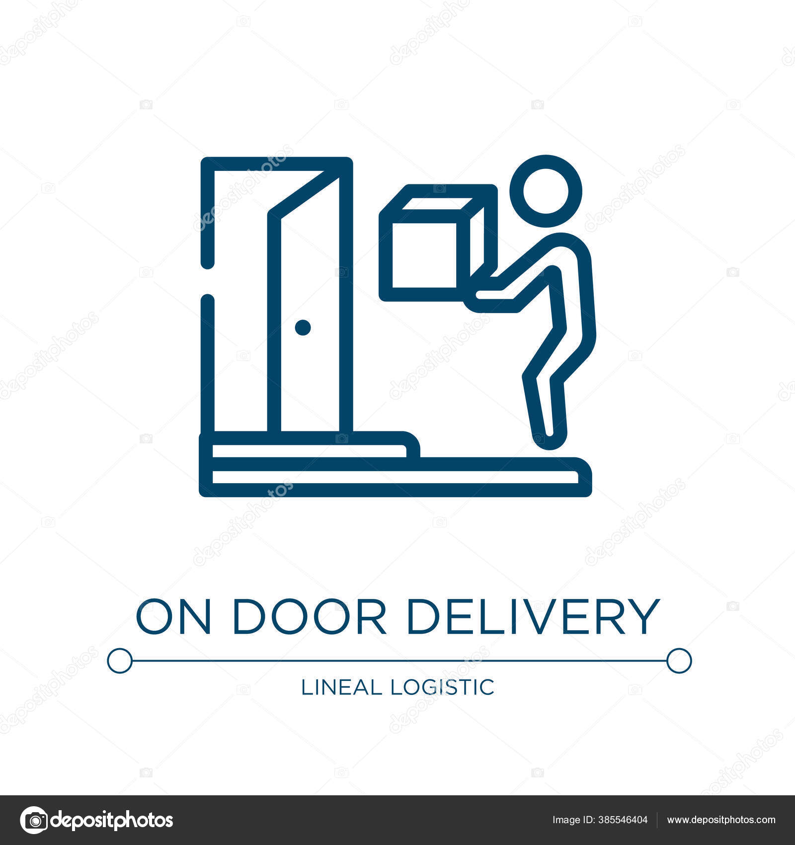 Door Delivery Icon Linear Vector Illustration Lineal Logistic Collection Outline Stock Vector Image By C Vectorstockdesign