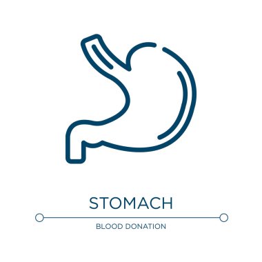 Mide ikonu. Alerji koleksiyonundan doğrusal vektör çizimi. Taslak mide ikonu vektörü. Web ve mobil uygulamalarda kullanmak için ince çizgi sembolü, logo, yazdırma ortamı.