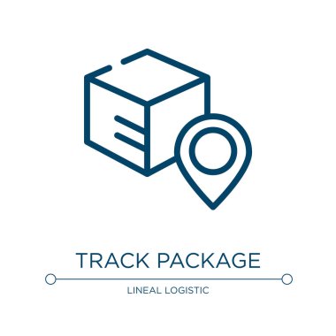 Parça paket simgesi. Lineal lojistik koleksiyonundan doğrusal vektör çizimi. Parça paket simgesi vektörünü özetle. Web ve mobil uygulamalarda kullanmak için ince çizgi sembolü, logo, yazdırma ortamı.