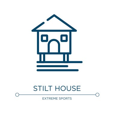 Stilt house icon. Linear vector illustration from fisherman collection. Outline stilt house icon vector. Thin line symbol for use on web and mobile apps, logo, print media. clipart