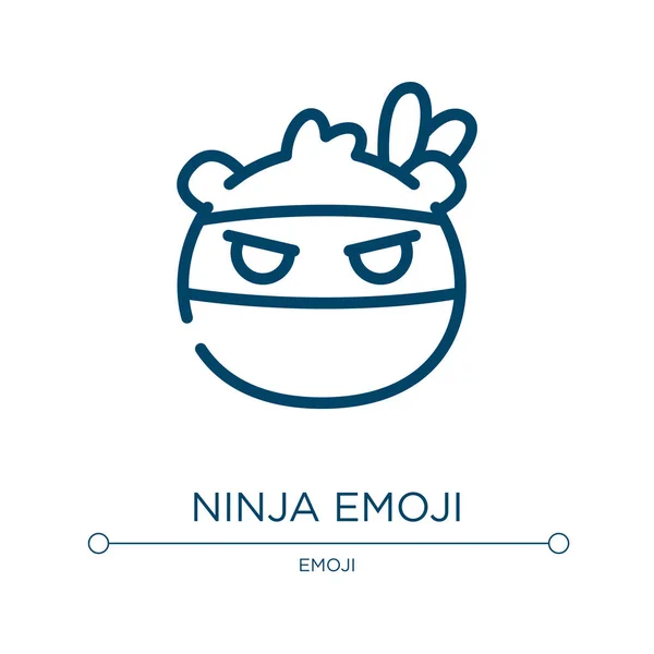 Ninja Emoji Symbol Lineare Vektorillustration Aus Der Emoji Sammlung Umriss — Stockvektor