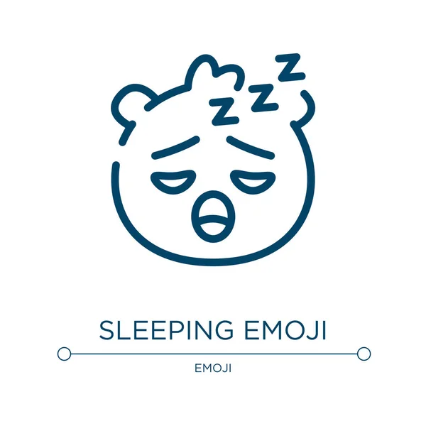 Ícone Emoji Adormecido Ilustração Vetorial Linear Coleção Emoji Descreva Vetor — Vetor de Stock