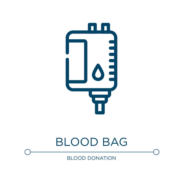 Ikon Kantong Darah Ilustrasi Vektor Linear Dari Koleksi Donasi Darah - Stok Vektor