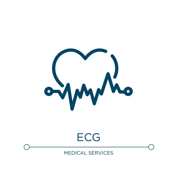 Icono Ecg Ilustración Lineal Vectores Colección Servicios Médicos Esquema Ecg — Vector de stock