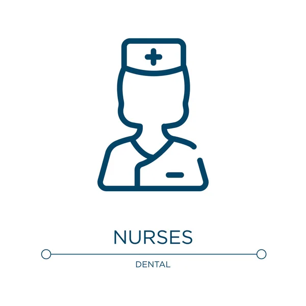 Verpleegsters Icoon Lineaire Vectorillustratie Uit Gezondheidscollectie Verpleegkundigen Icoon Vector Dunne — Stockvector
