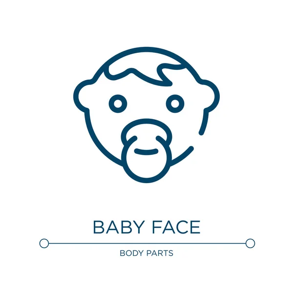 赤ん坊の顔のアイコン 医療用アイコンコレクションからの線形ベクトルイラスト 概要赤ちゃん顔アイコンベクター Webやモバイルアプリ 印刷メディアで使用するための細い線のシンボル — ストックベクタ