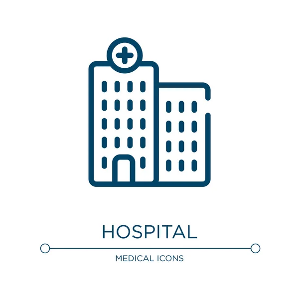 Ziekenhuis Symbool Icoon Lineaire Vectorillustratie Uit Ziekenhuiscollectie Schets Icoon Vector — Stockvector