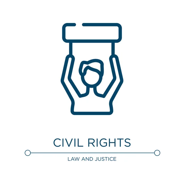 Ícone Dos Direitos Civis Ilustração Vetorial Linear Lei Coleção Justiça — Vetor de Stock