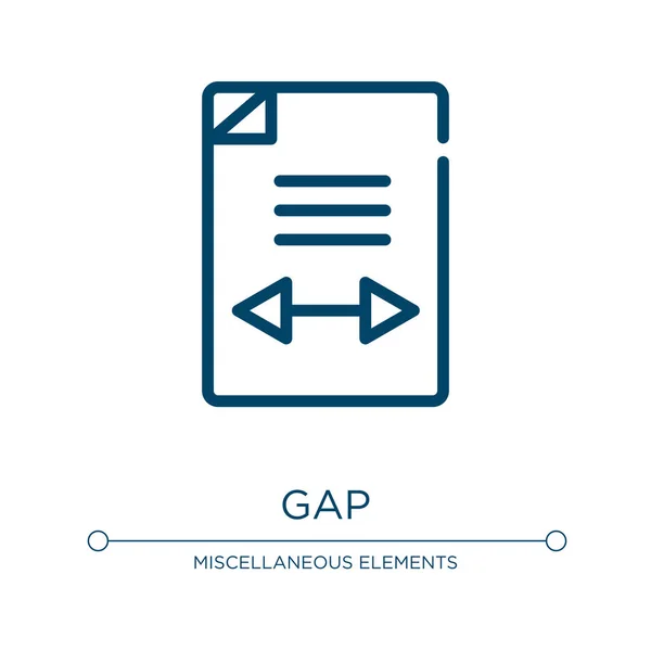 Gap Ikonen Linjär Vektorillustration Från Produktstyrningssamlingen Disposition Gap Ikon Vektor — Stock vektor