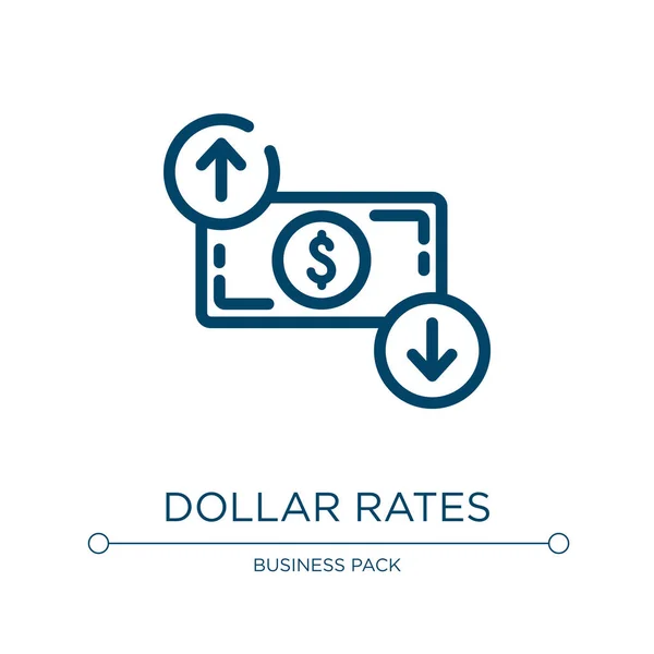 Dollar Rates Icoon Lineaire Vector Illustratie Uit Business Finance Collectie — Stockvector