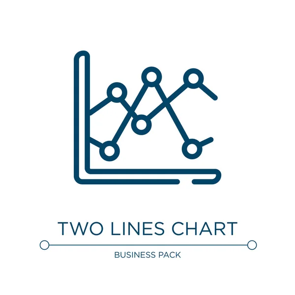 Ícone Gráfico Duas Linhas Ilustração Vetorial Linear Coleção Negócios Finanças — Vetor de Stock
