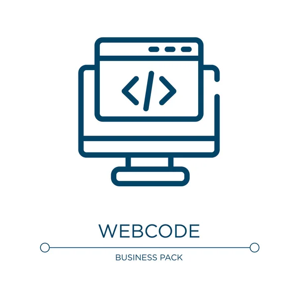 Ícone Webcode Ilustração Vetorial Linear Coleção Marketing Multimídia Descreva Vetor — Vetor de Stock