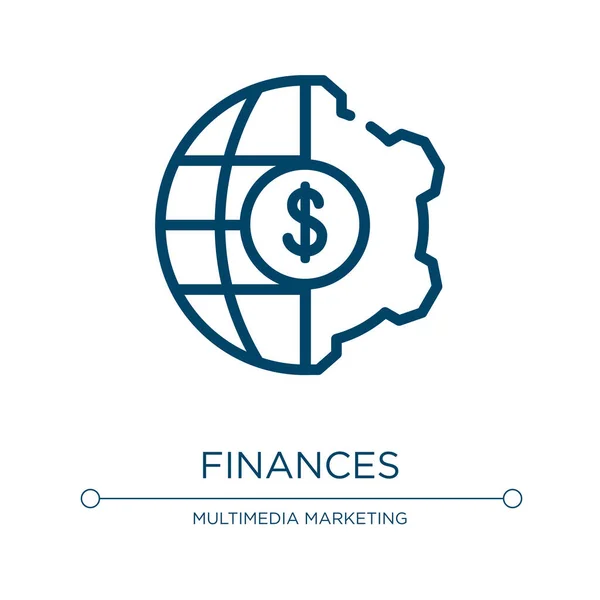 Ícone Finanças Ilustração Vetorial Linear Seo Coleção Marketing Esboço Financia —  Vetores de Stock